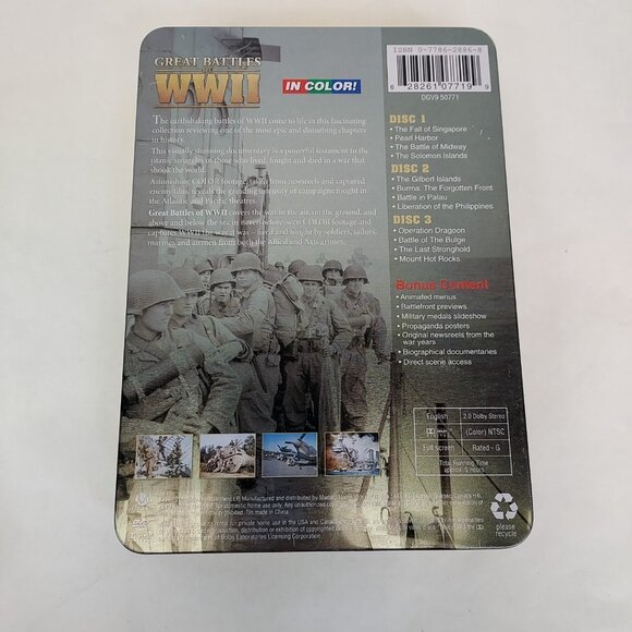 Great Battles of WWII - DVD 2009, Collectors Tin Box Set, 3 discs, War History - Picture 2 of 8